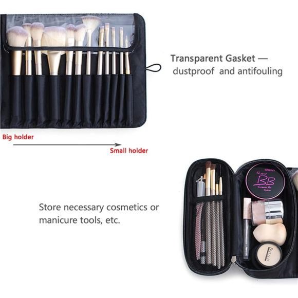 Portable Makeup Brush Bag Makeup Brush Case Organier for Travel,Hold 20+ Brushes - Picture 2 of 6